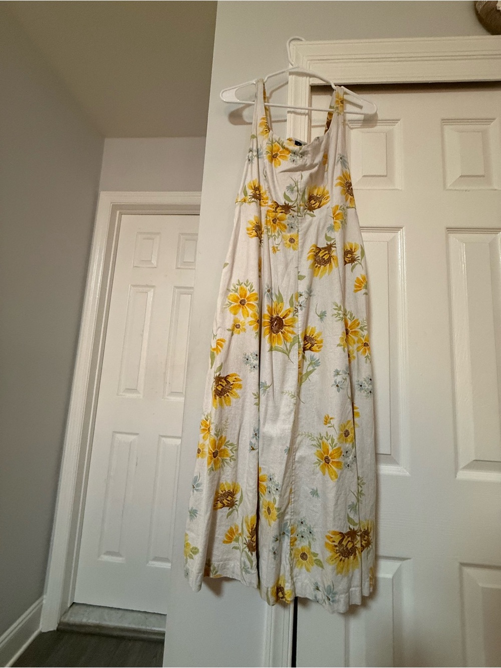 Old Navy White Sundress with Yellow Sunflower Pattern